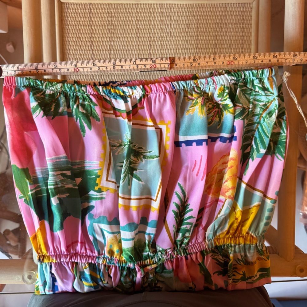 True Destinations Pink Postcard Tropical Strapless Maxi Dress XL NWT Resort - Picture 9 of 11